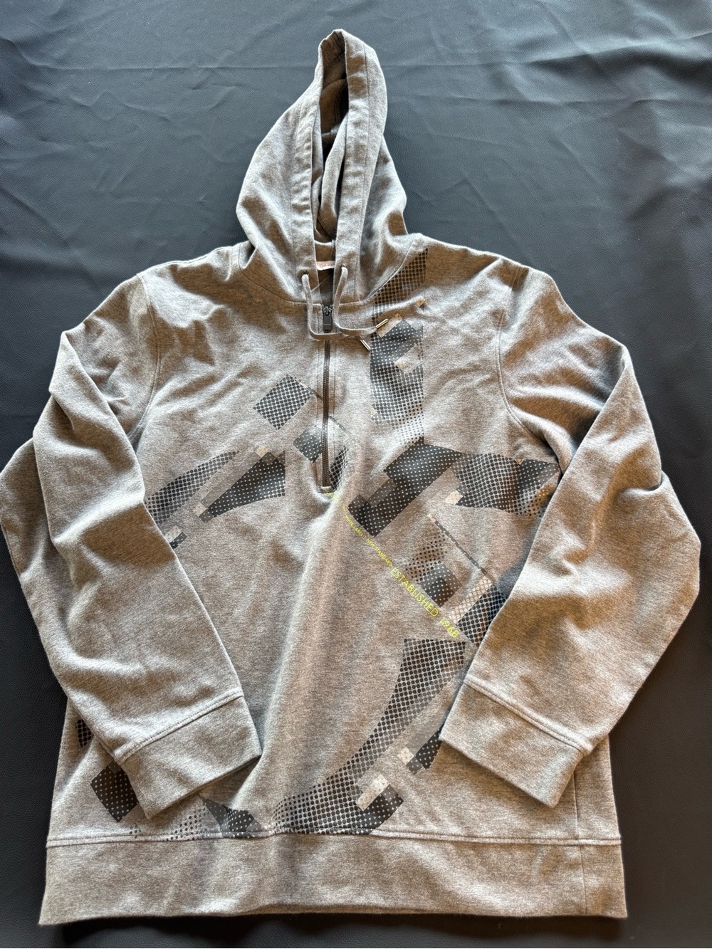 Calvin Klein Gray Hooded Sweatshirt with Graphic